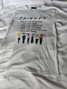 FRIENDS Graphic Tee with Colorful Umbrellas 3/$20